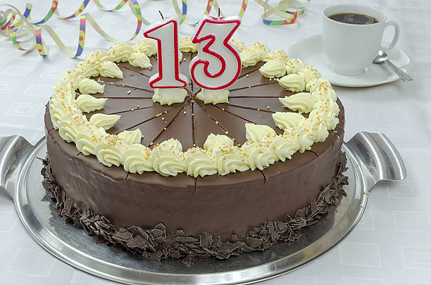 istock Creamy chocolate birthday cake 533272635