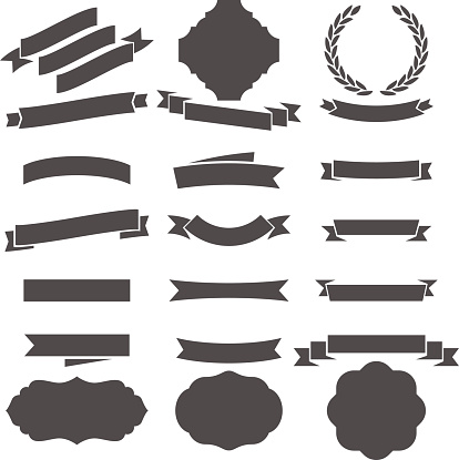 Vector File of Doodle Ribbon Set