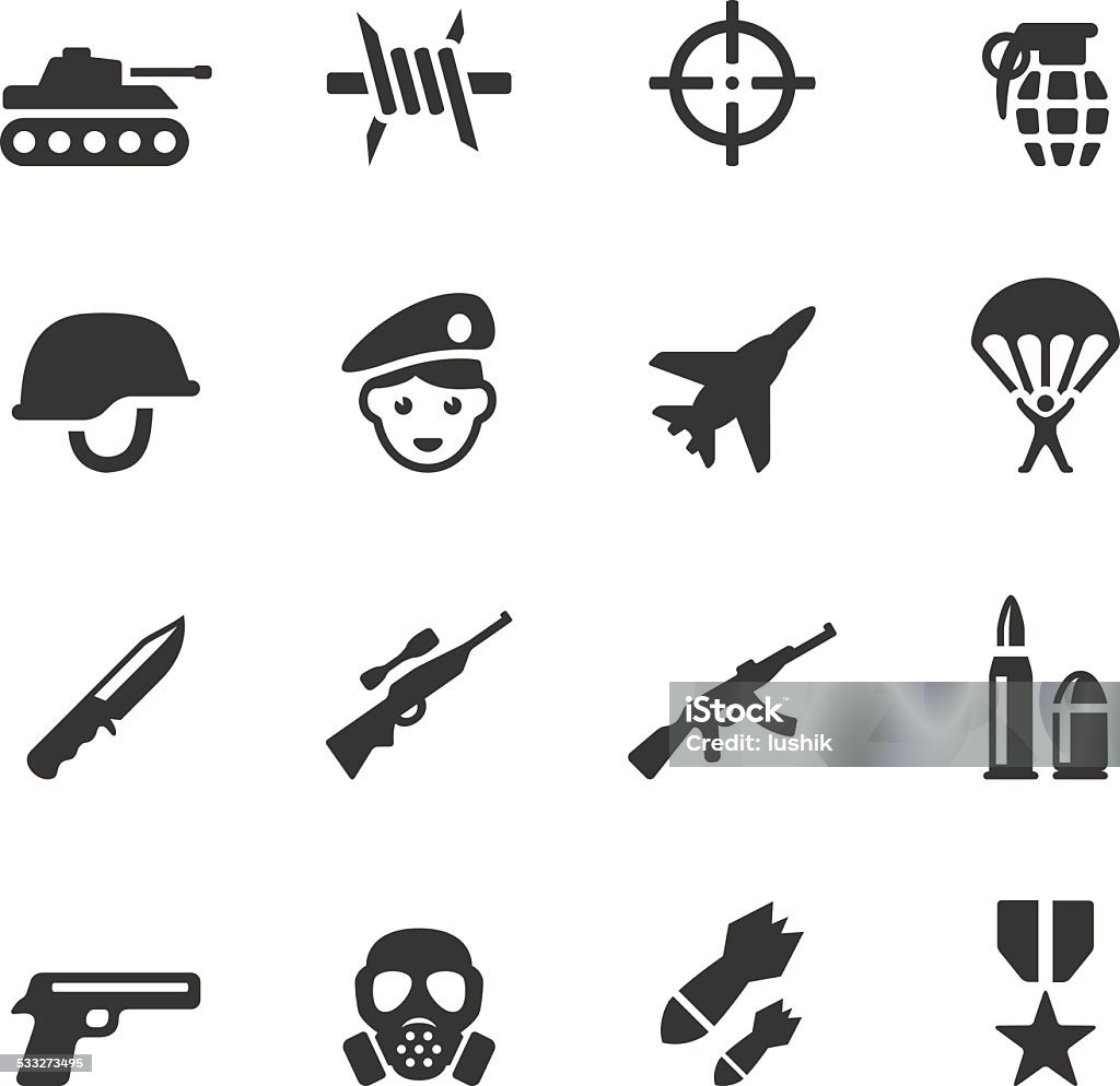 Soulico icons - Military Soulico collection - Military icons. Icon Symbol stock vector