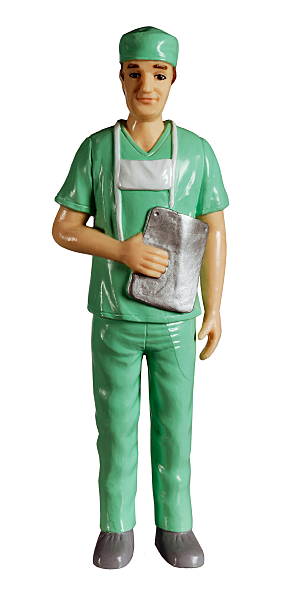 Male Doctor in Scrubs stock photo