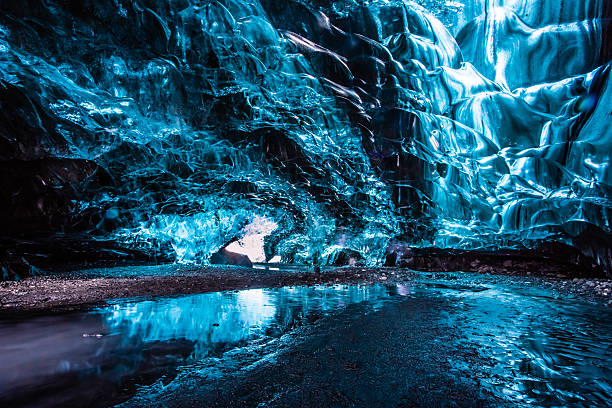 Ice cave under Vatnajokull glacier Vatnajökull - the largest glacier in Iceland. jokulsarlon stock pictures, royalty-free photos & images