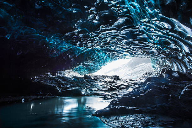 Ice cave under Vatnajokull glacier Vatnajökull - the largest glacier in Iceland. jokulsarlon stock pictures, royalty-free photos & images