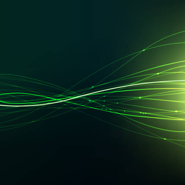 ilustrações de stock, clip art, desenhos animados e ícones de fundo de vector verde de energia - green waves