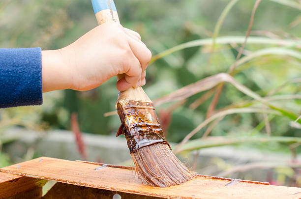 istock Varnishing wooden box 533278381
