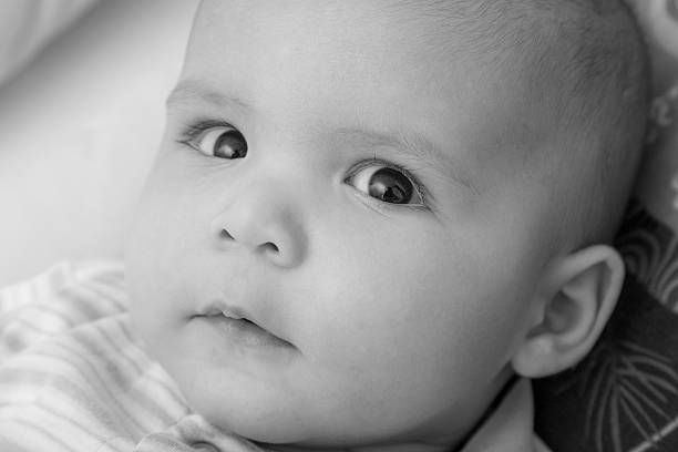 istock baby boy portrait - black and wnite 533294065