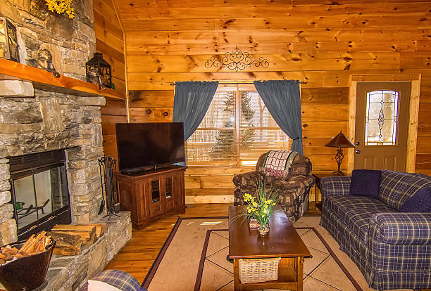 istock Seating Area in Log Cabin 533295195