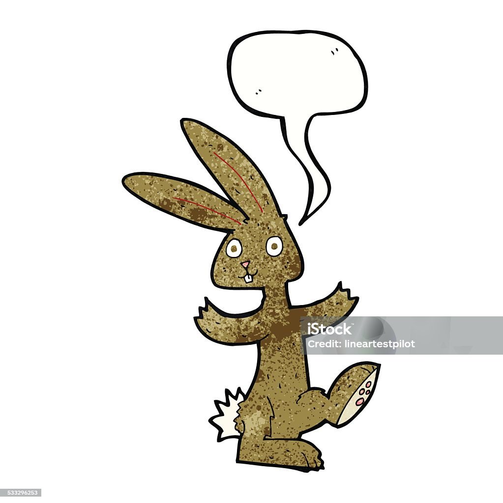 cartoon rabbit with speech bubble 2015 stock vector