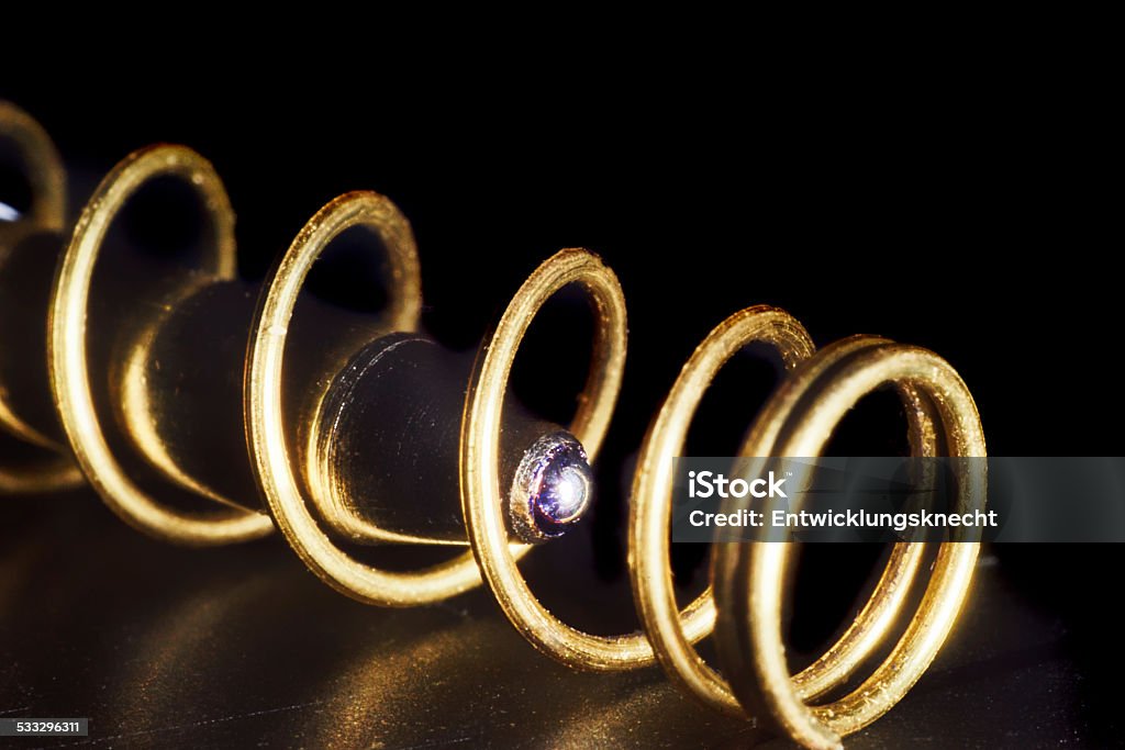 Bolígrafo de cable con resorte extreme macro - Foto de stock de 2015 libre de derechos