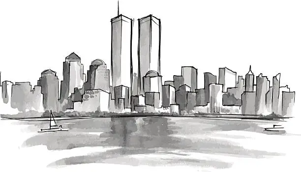 Vector illustration of New York 9-11