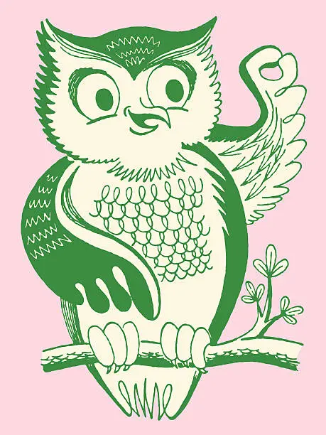 Vector illustration of Owl Gesturing