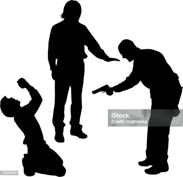 Vector Silhouette Of A Man Stock Illustration - Download Image Now - 2015, Adult, Aggression
