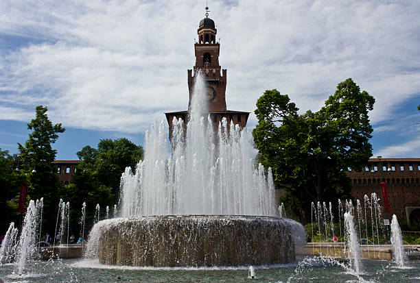 istock Milan Sforza Castle and its fountain 533313225