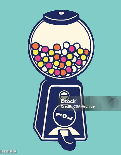 Gumball Machine Stock Illustration - Download Image Now - Gumball Machine, Bubble Gum, Candy