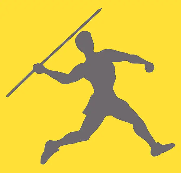 Vector illustration of Silhouette of Javelin Thrower