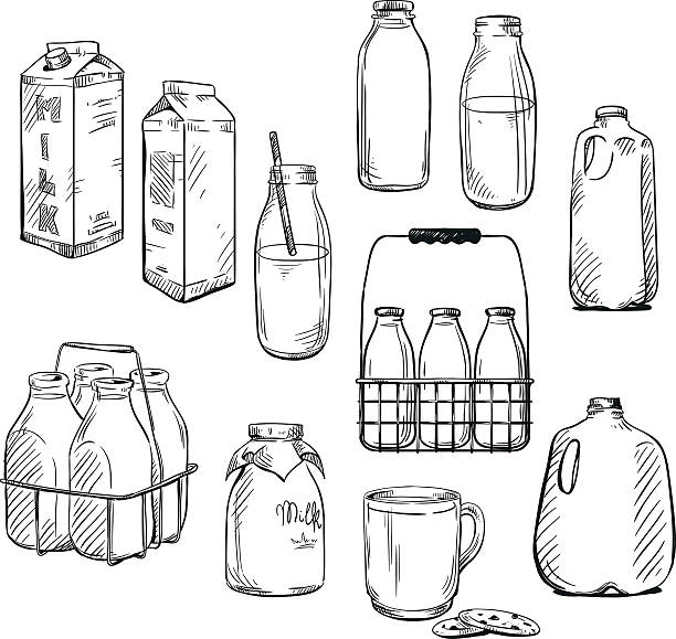 satz von verschiedenen tags tags. vektor-illustration - milk bottle milk bottle empty stock-grafiken, -clipart, -cartoons und -symbole