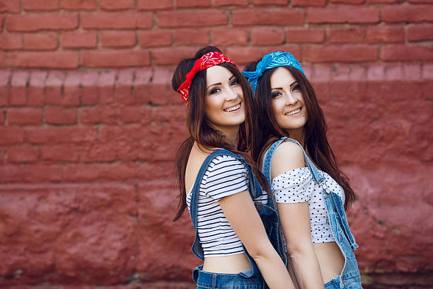 istock Portrait of two happy twins 533327824
