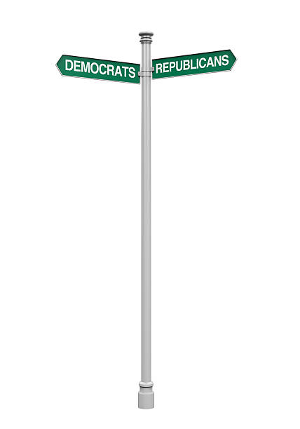 istock Democrats Republicans Direction Sign 533328618