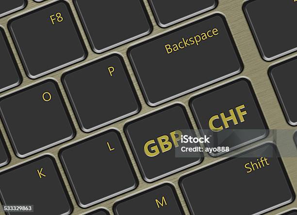 Computer Keyboard With Euro And Pound Sterling Buttons Stock Photo - Download Image Now