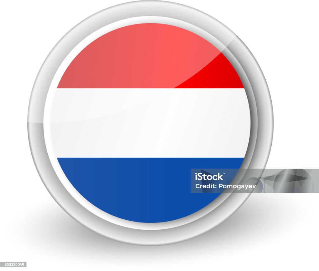 Vector rounded flag button icon of Netherlands 2015 stock vector