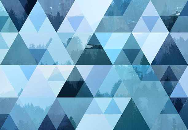 istock Abstract triangle shaped background: Italian mountain town autumn misty landscape 533331382