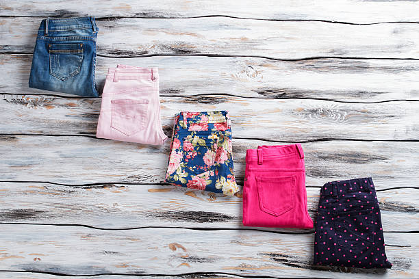 istock Colorful pants and casual jeans. 533331642