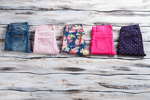 istock Woman's bright pants and jeans. 533331700