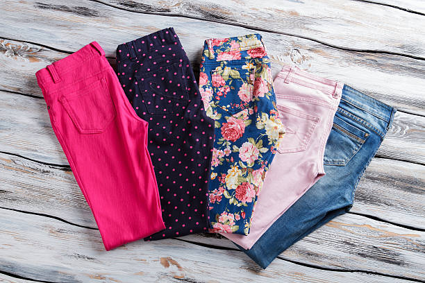 istock Different casual pants for girls. 533331928