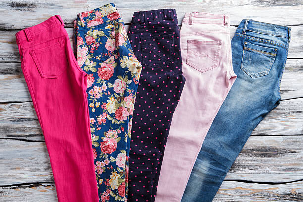 istock Bright trousers with blue jeans. 533332022