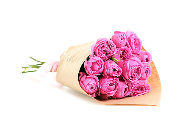 istock Beautiful pink roses isolated on a white 533332266