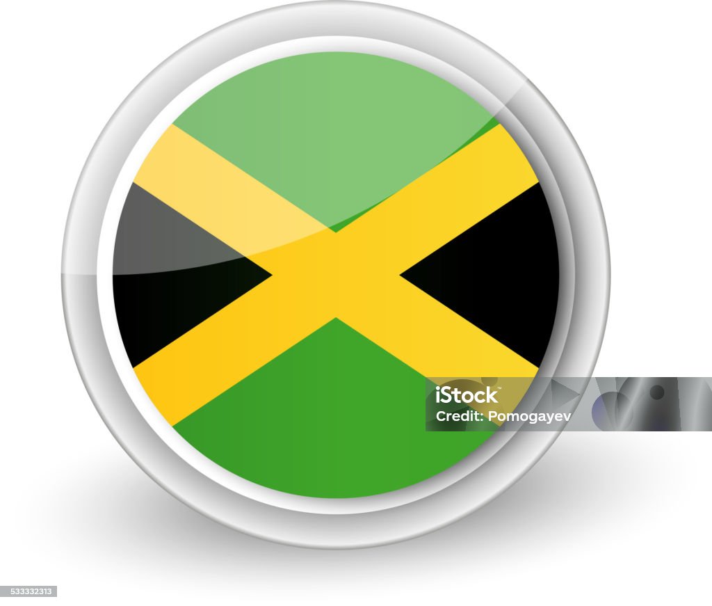 Vector rounded flag button icon of Jamaica 2015 stock vector