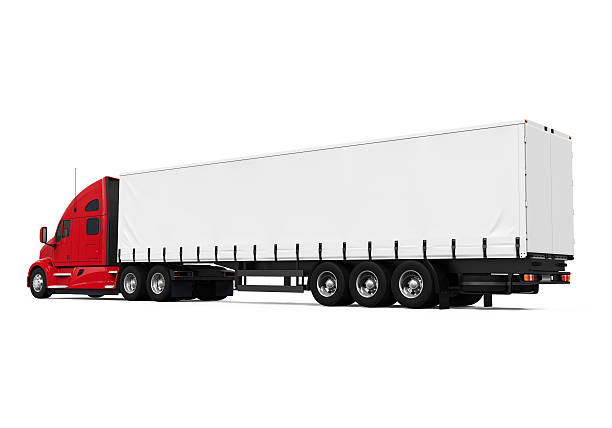 istock Red Trailer Truck 533332910