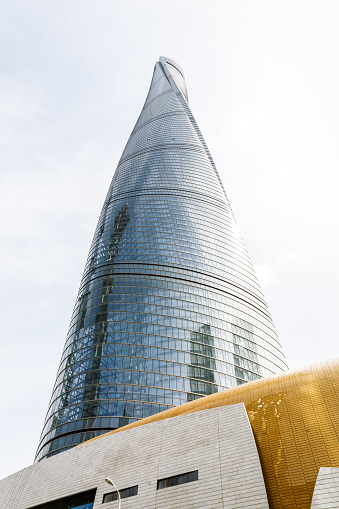 Shanghai, China - on April 8, 2016：Shanghai tower Building scene, Shanghai tower has 118 layer, height of 632 meters,It is the tallest skyscraper in China.