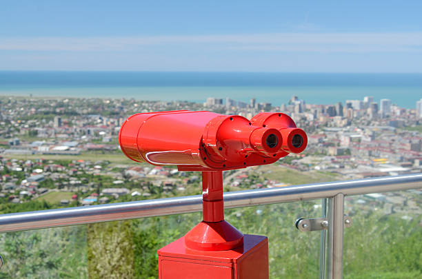 istock Binoculars with wonderful view, red binoculars for viewing 533334032