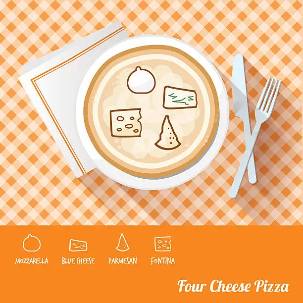 Vector illustration of Pizza with ingredients