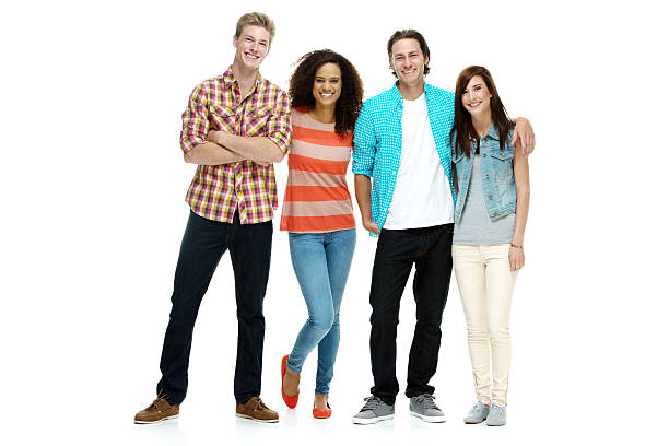 istock Smiling four people standing together 533335153