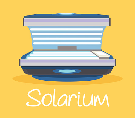 Solarium. Vector flat cartoon illustration