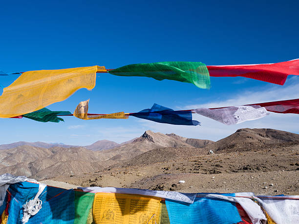 istock Prayer flag and Mountain in Tibet 533339416