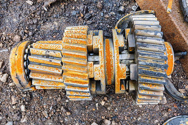 Rusty curved chain