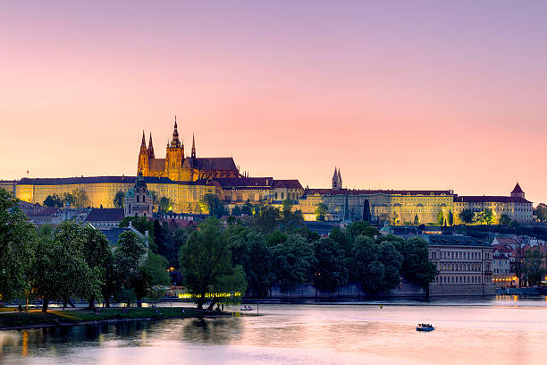istock Prague Castle and Vltava river at sunset, Czech republic 533341228