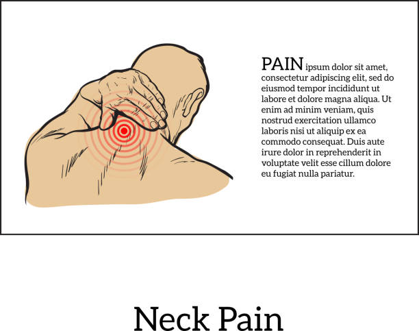 illustrations, cliparts, dessins animés et icônes de douleur dans le cou d'un homme - backache pain physical injury sport