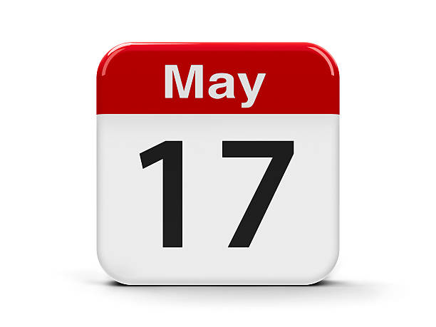 17th May Calendar web button - The Seventeenth of May - World Telecommunication and Information Society Day, three-dimensional rendering, 3D illustration number 17 stock pictures, royalty-free photos & images