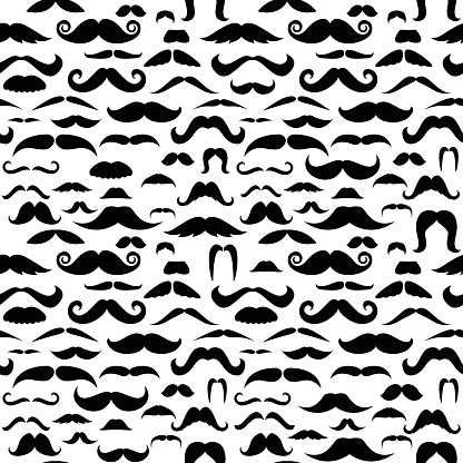 Mustache pattern. Seamless vector wallpaper