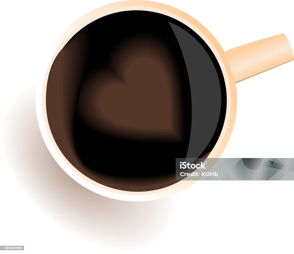 Illustration of coffee cup with love heart Illustration of coffee cup with love heart view top - vector 2015 stock vector