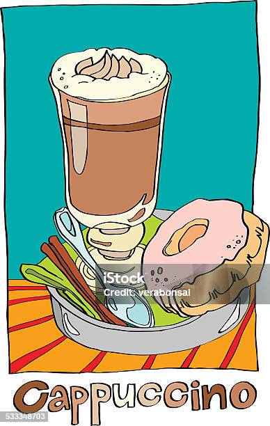 Cappuccino Stock Illustration - Download Image Now - 2015, Backgrounds, Breakfast