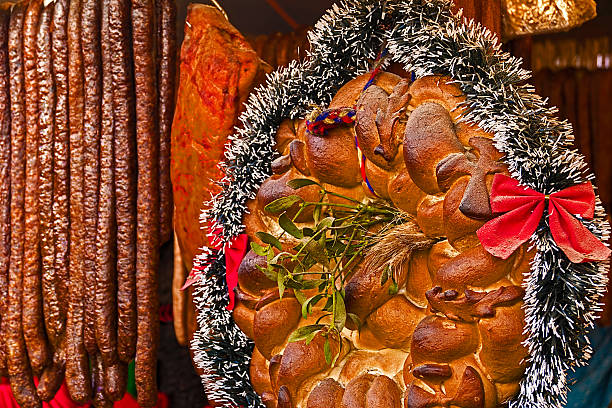 Traditional bread and sausages from Maramures, Romania
