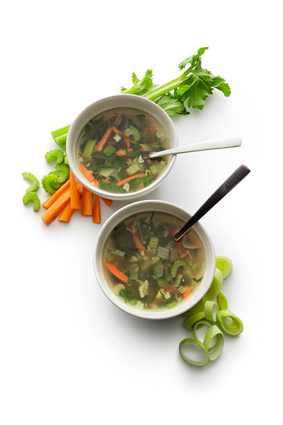 istock Soups: Vegetable Soup Isolated on White Background 533350546