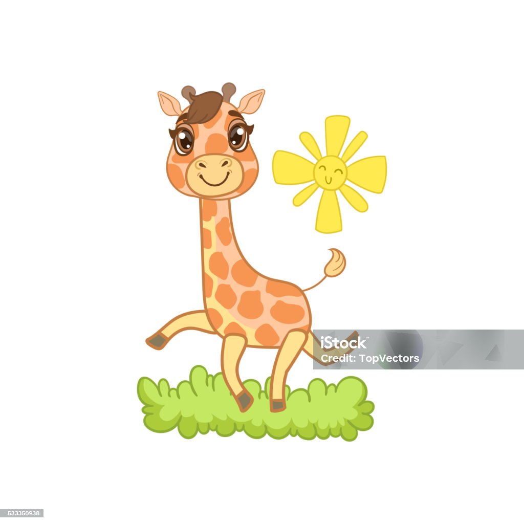 Giraffe Walking Outside Stock Illustration - Download Image Now