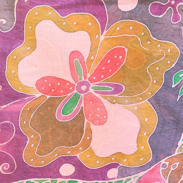 istock abstract flower on pink brown purple silk batik 533351070