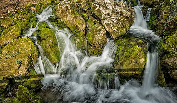 istock Source of the river that makes waterfalls over rocks 533352946