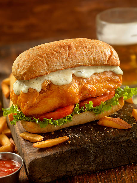 istock Beer Battered Fish Sandwich on a Ciabatta Bun 533353496